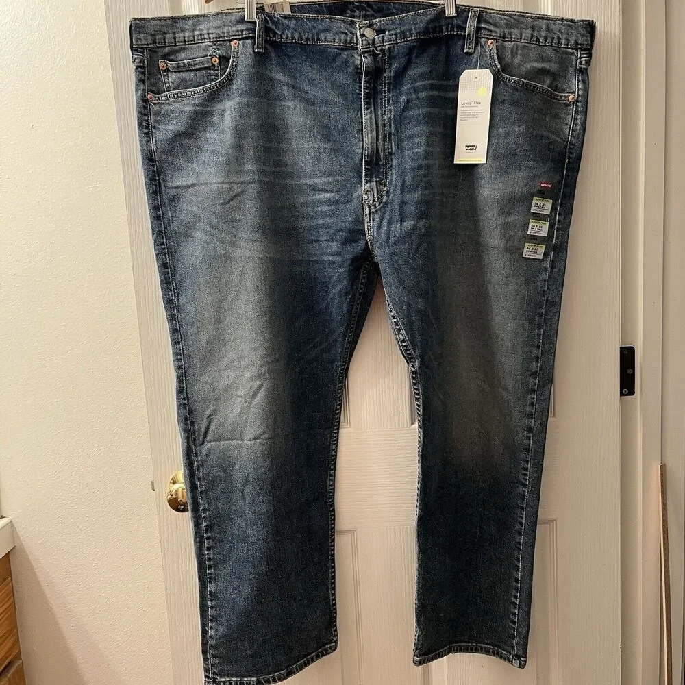 Levis 502 Taper Jeans Flex‎ Stretch Medium Blue Denim Big & Tall Size 56x30 NWT